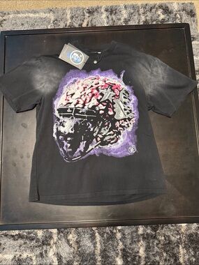 Hellstar Black Graphic Brain Helmet Tee